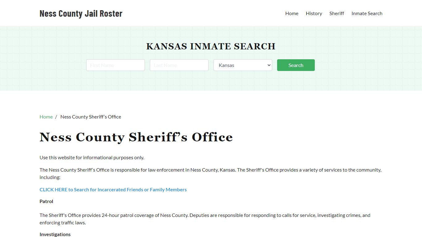 Ness County Sheriff Office, KS, Arrest Warrants Search